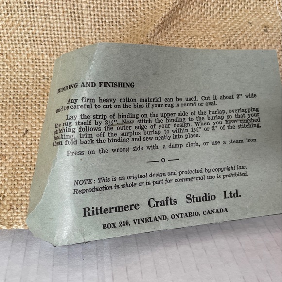 Original Rittermere Hooked Rug Pattern Hand Printed Woven Scottish Burlap Fruit - Picture 5 of 9